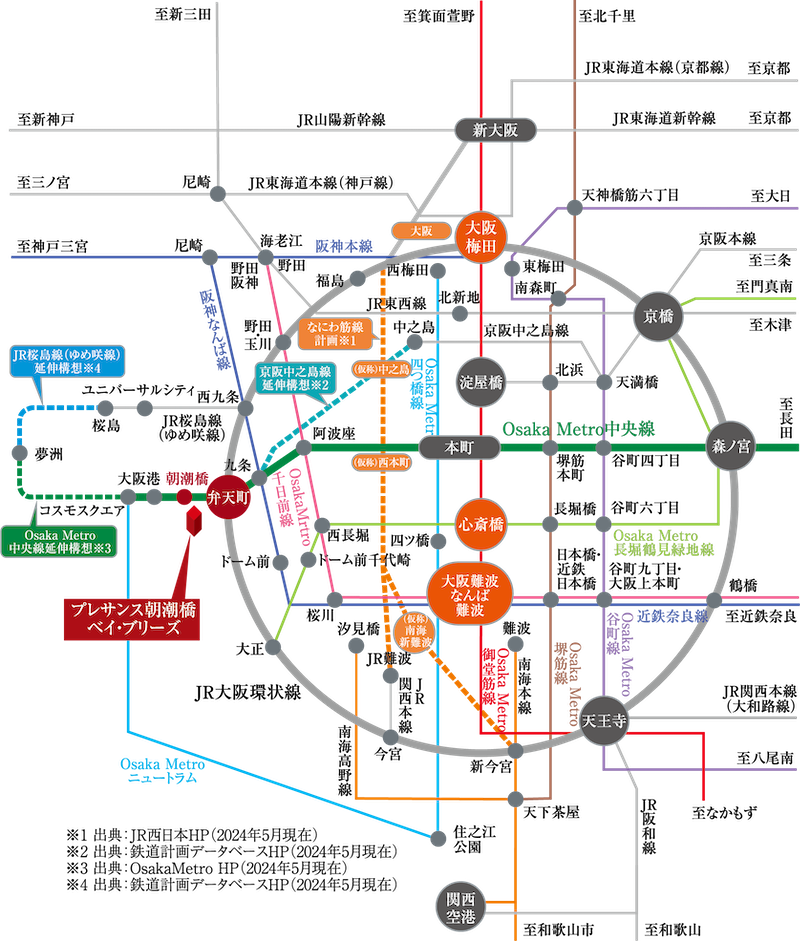 プレサンス朝潮橋ベイ・ブリーズ 路線図