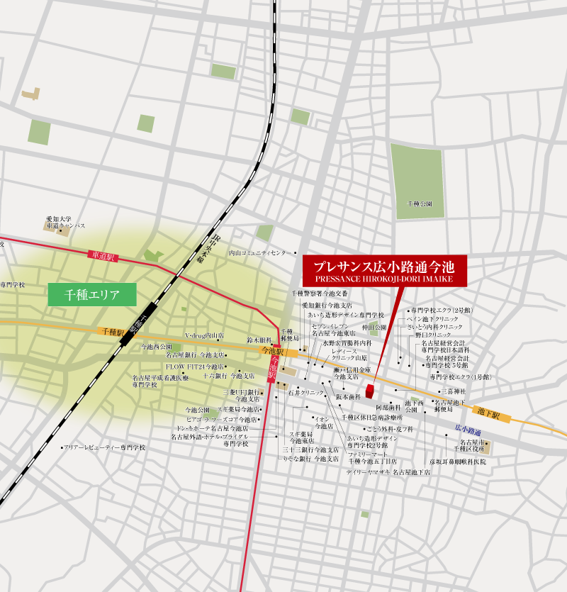 プレサンスOSAKA広小路通今池ロケーション