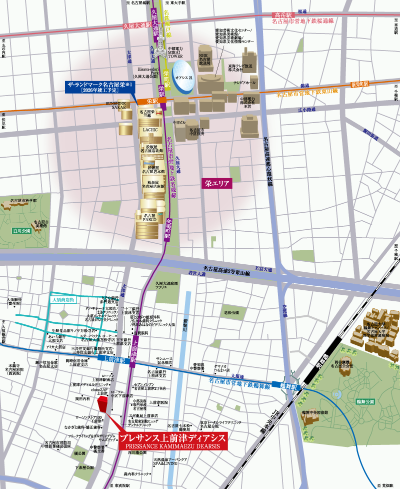 プレサンス上前津ディアシス ロケーション