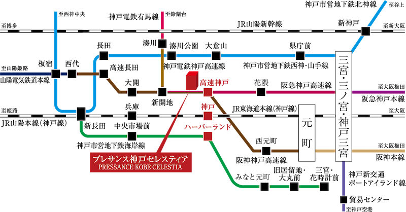 プレサンス神戸セレスティア 路線図