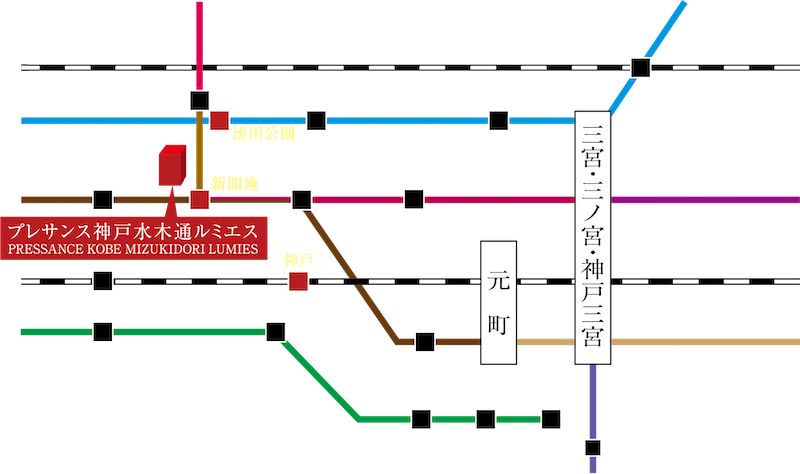 プレサンス神戸水木通ルミエス 路線図