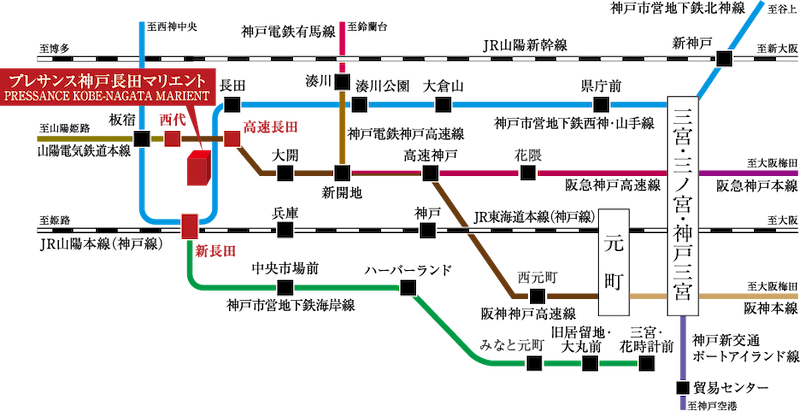 神戸長田マリエント 路線図