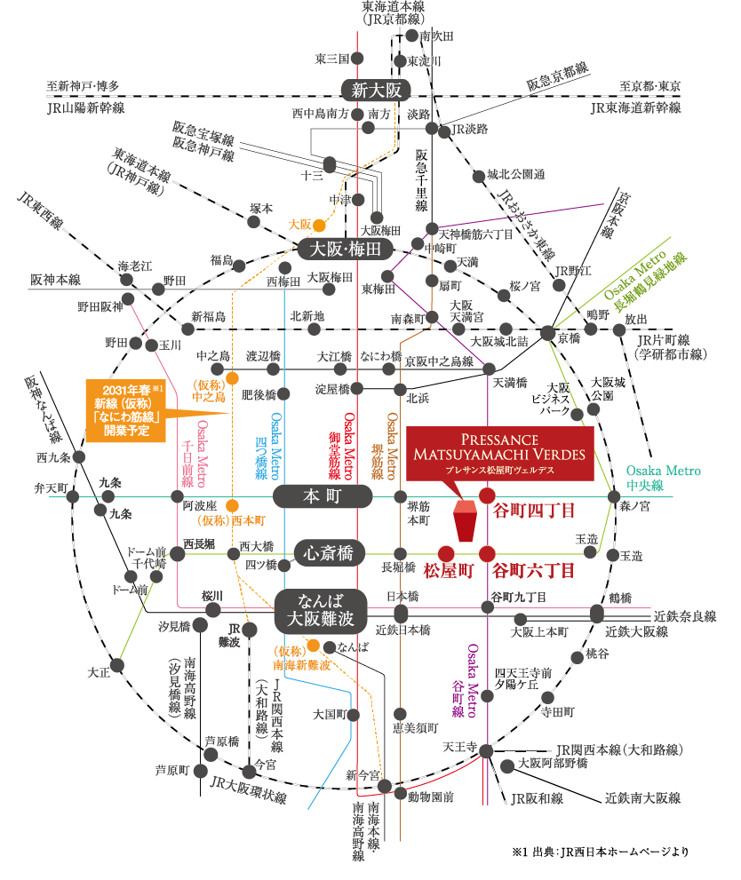 プレサンス丸の内アドブル 路線図