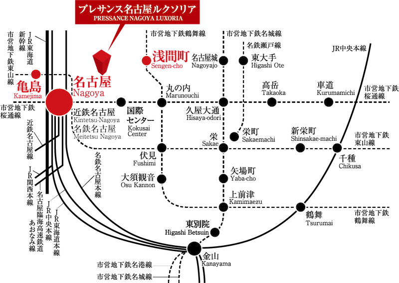 プレサンス名古屋ルクソリア 路線図