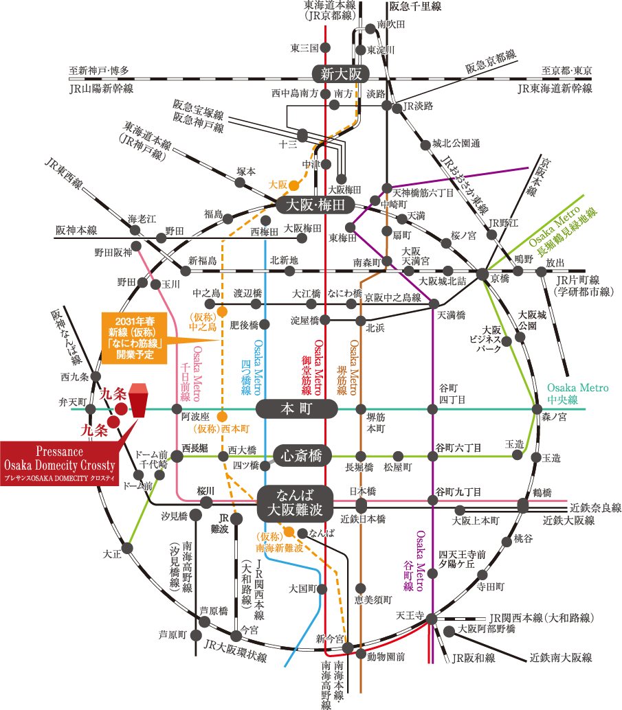 プレサンス丸の内アドブル 路線図