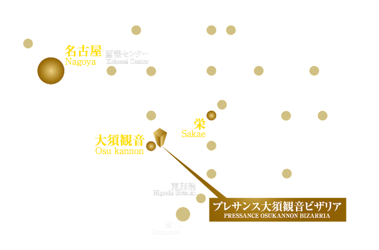 プレサンス大須観音ビザリア 路線図