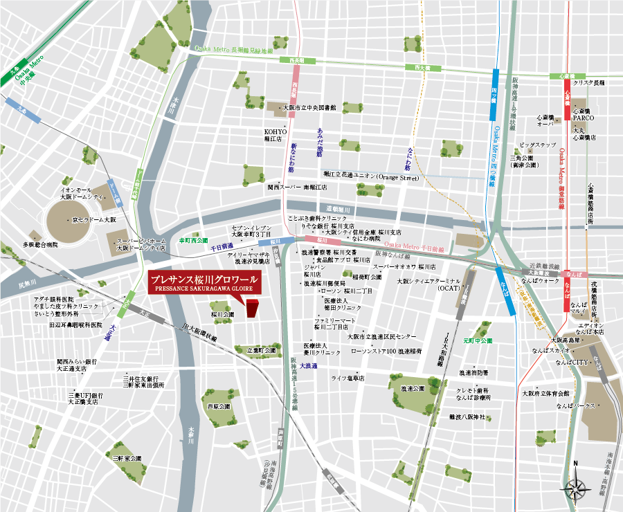 プレサンス桜川グロワール ロケーション