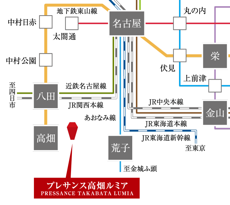 プレサンス高畑ルミア 路線図