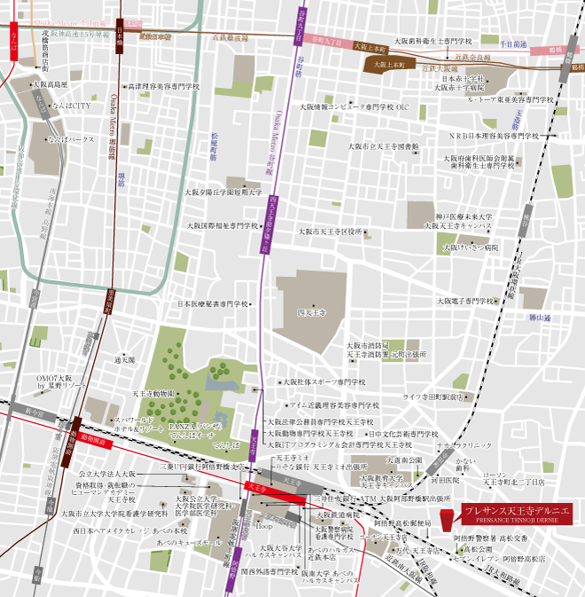 プレサンス天王寺デルニエ ロケーション