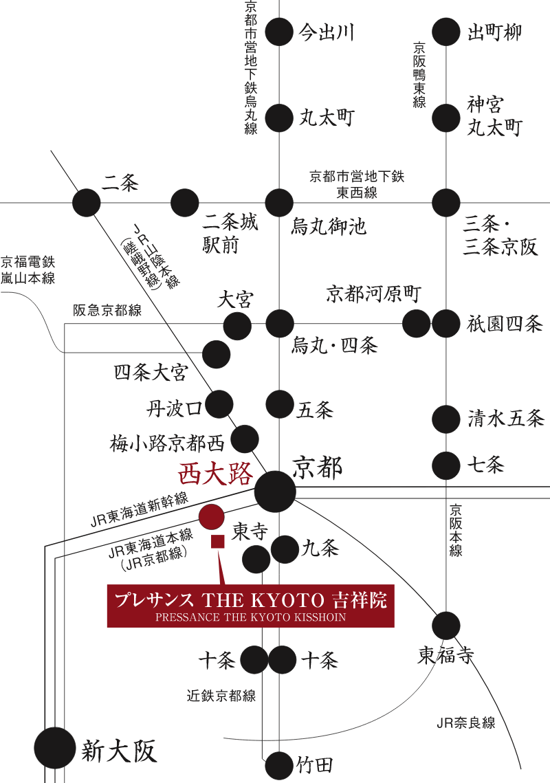 プレサンスTHE KYOTO 吉祥院へのアクセス