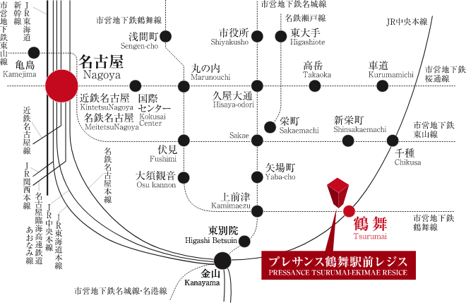 プレサンス鶴舞駅前レジスMAP