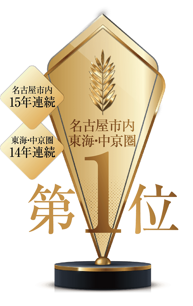 名古屋市内 東海・中京圏 名古屋市内15年連続 東海・中京圏 14年連続 第1位