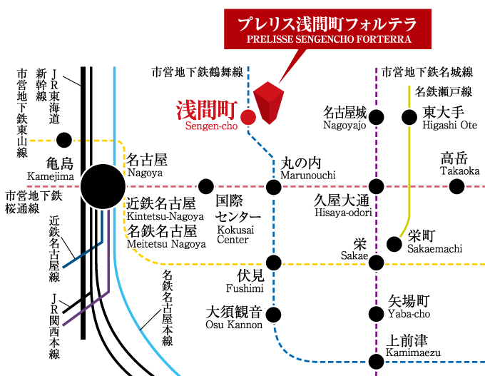 プレリス浅間町フォルテラ 路線図