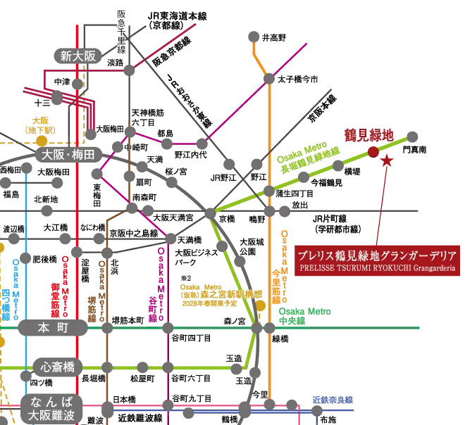 プレリス鶴見緑地グランガーデリア 路線図