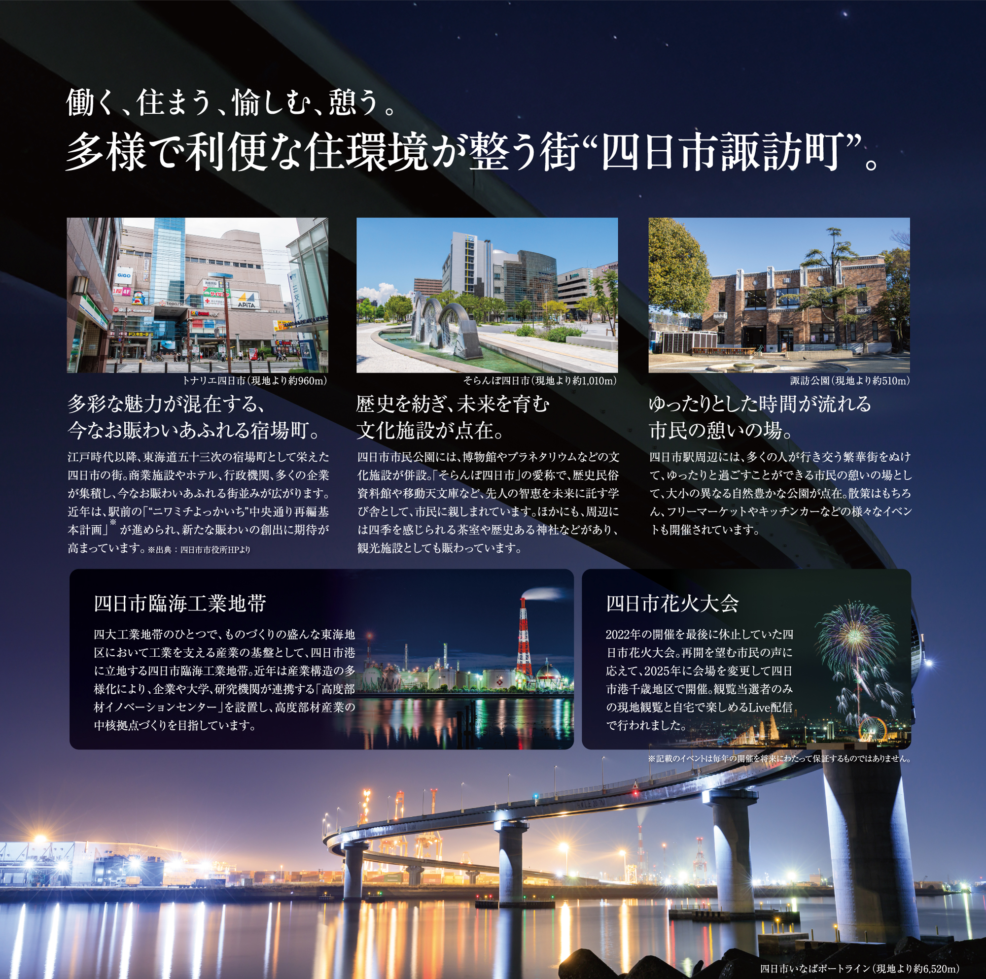 働く、住まう、愉しむ、憩う。多様で利便な住環境が整う街“四日市諏訪町”。